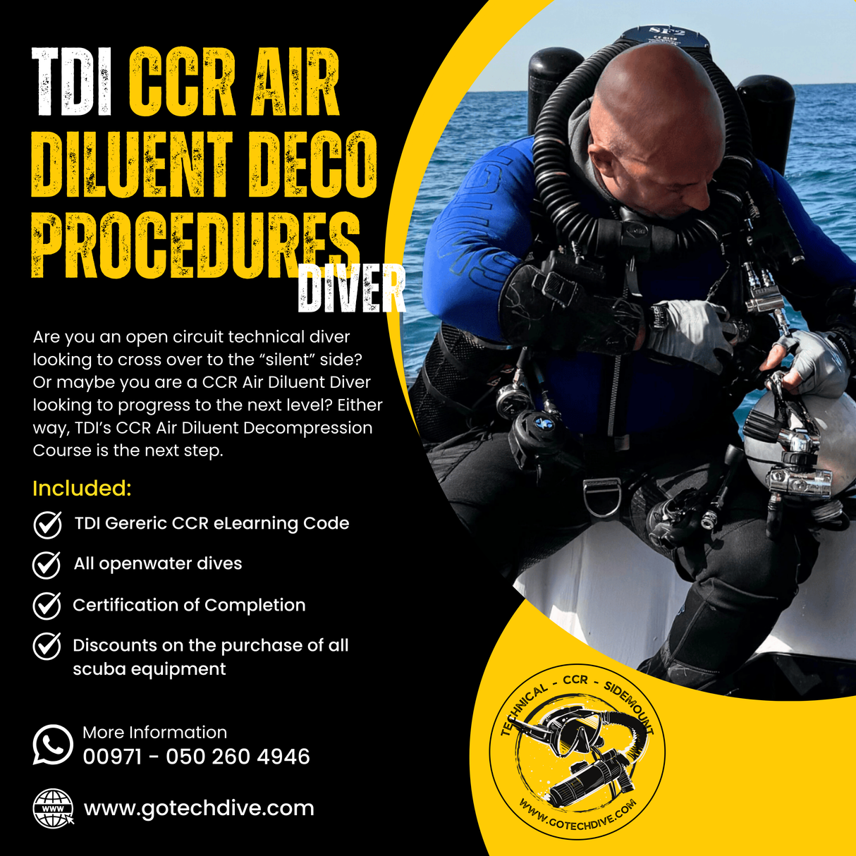 TDI Air Diluent Deco Procedures CCR Diver Course