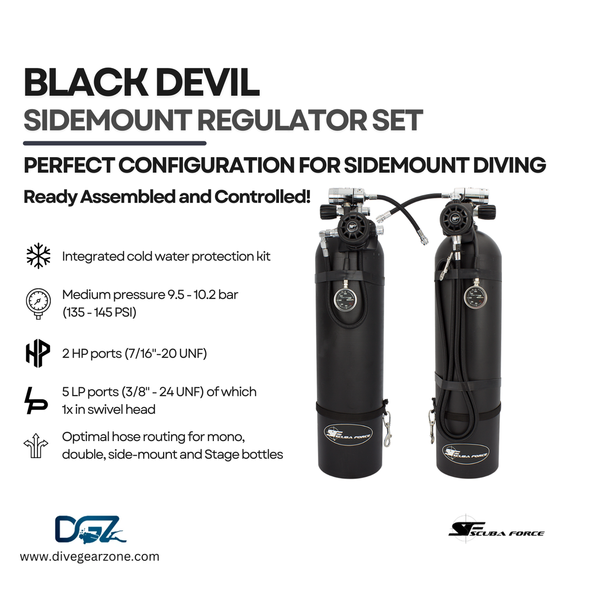 Scuba Force Sidemount Reg Set