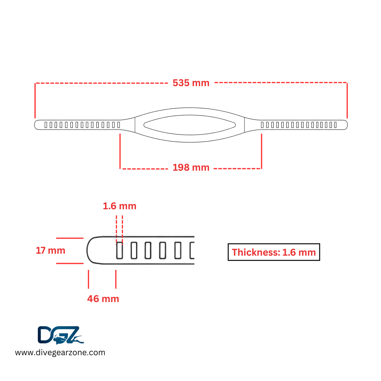 Mask Strap Type B - CLR/BLK Silicone