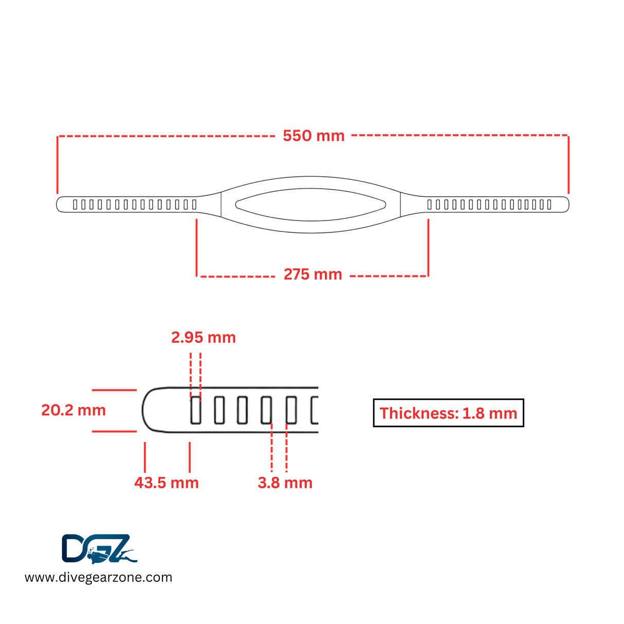Mask Strap Type C - Black Silicon