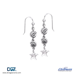 Dive Silver Seashell And Starfish Hook Earring