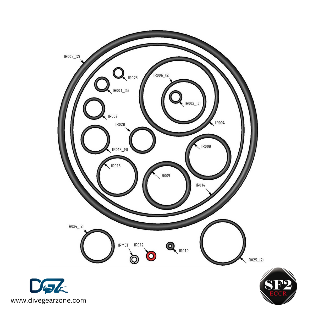 SF2 eCCR O-Ring Kit Backmount