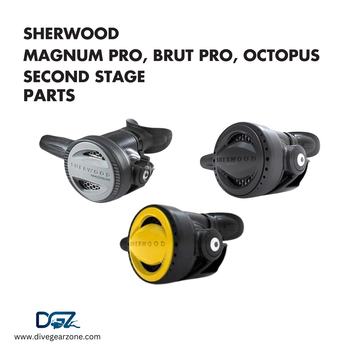 Sherwood Brut Pro, Magnum Pro, Octopus Second Stage Parts