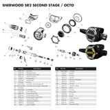 Sherwood SR2 Second/Octo Stage Parts