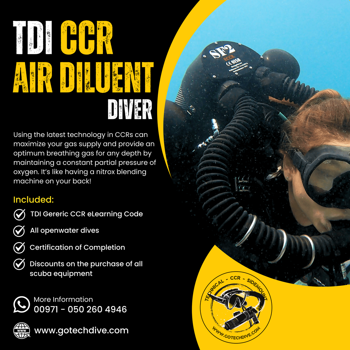 TDI Air Diluent CCR Diver Course