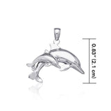 Dive Silver Mother & Baby Dolphin Pendant