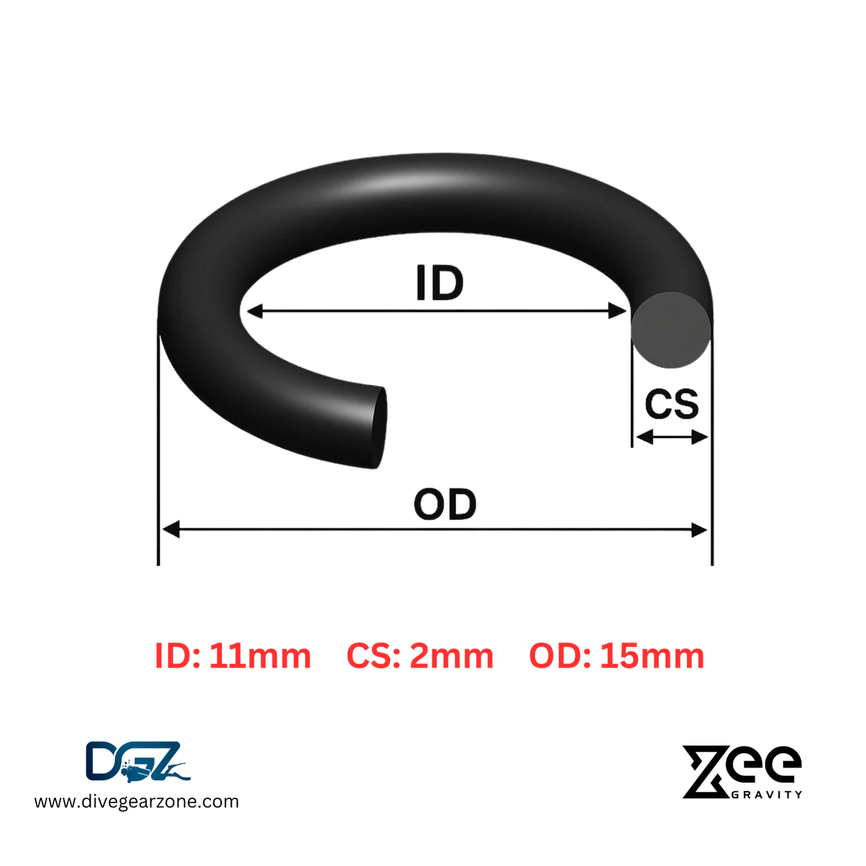 Zee Gravity O-Ring IDxCS: 11x2mm - Qty of Five