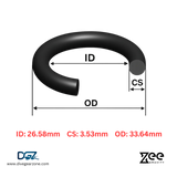 Zee Gravity O-Ring IDxCS: 26.58x3.53mm - Qty of Two