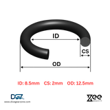 Zee Gravity O-Ring IDxCS: 8.5x2mm - Qty of Five